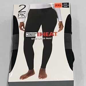 NWT - 32 Degrees Heat Women’s Base Layer Black Pant 2 Pack - Size XXL